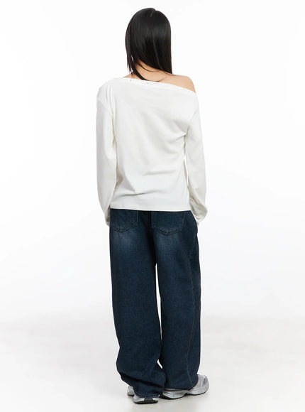 asymmetric-checkered-fleece-long-sleeve-top-cd522