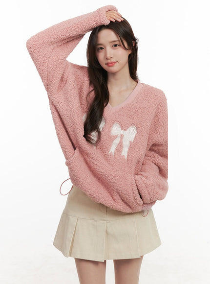 Furry Sweetheart Ribbon Sweatshirt IJ510