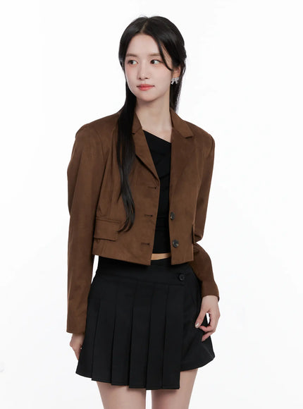 Cropped Faux Suede Jacket CS523