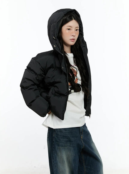 High Neck Cropped Puffer Jacket CN513
