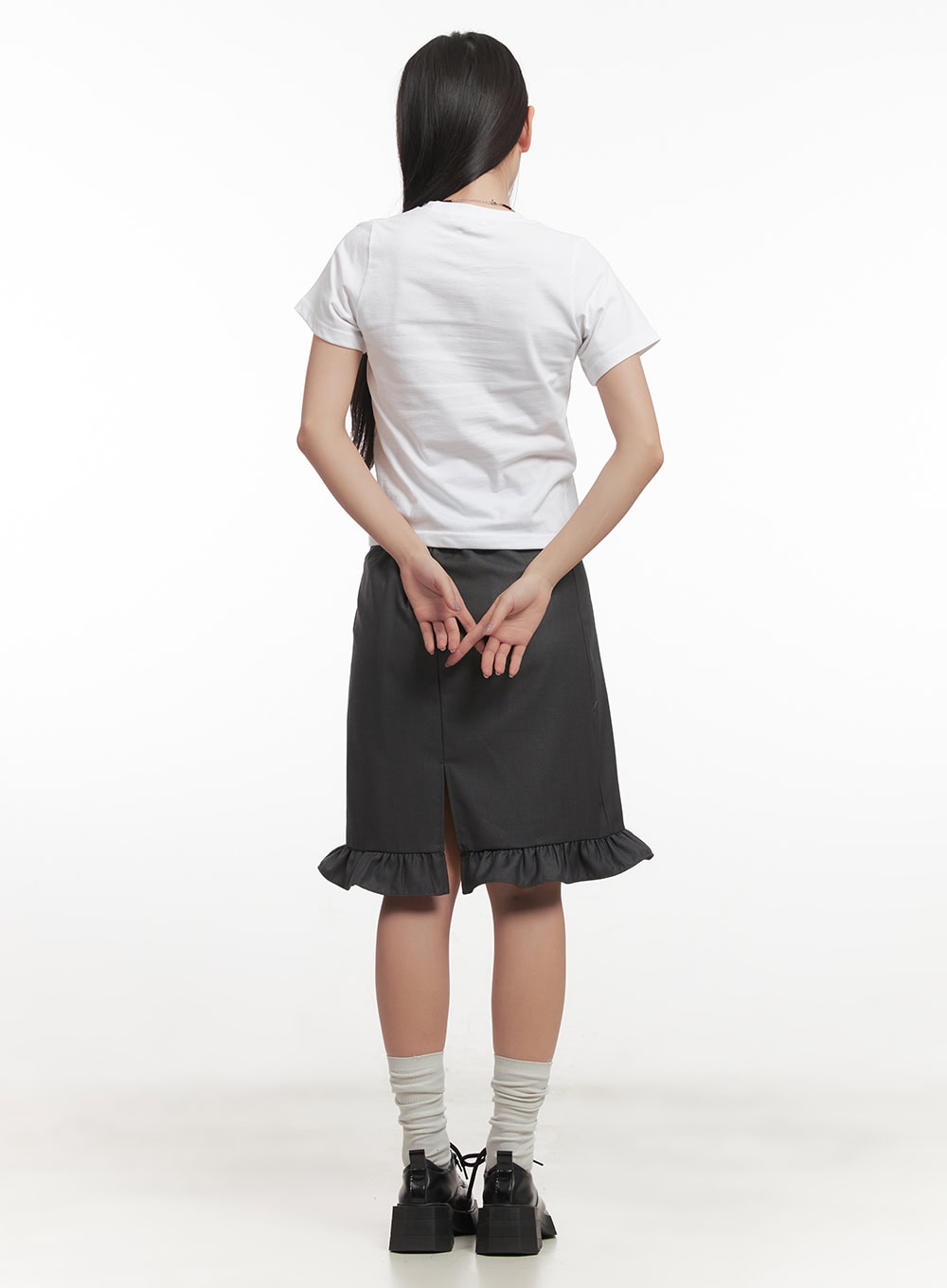 frill-straight-fit-midi-skirt-cf526