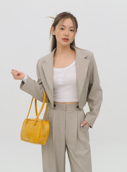 Scoop Neck Long Sleeve T Shirt with Front Buttons CM2