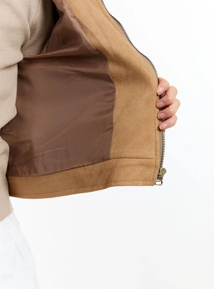 Chic Suede Zip-Up Jacket CM505
