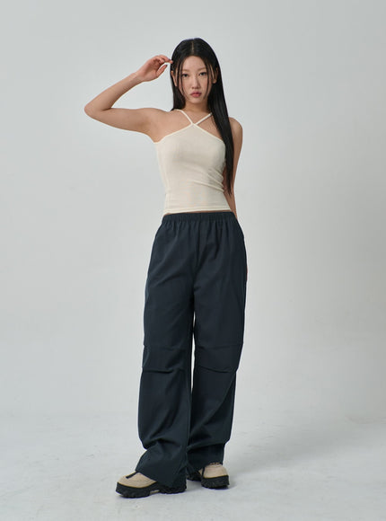 Drawstring Wide Track Pants IF314