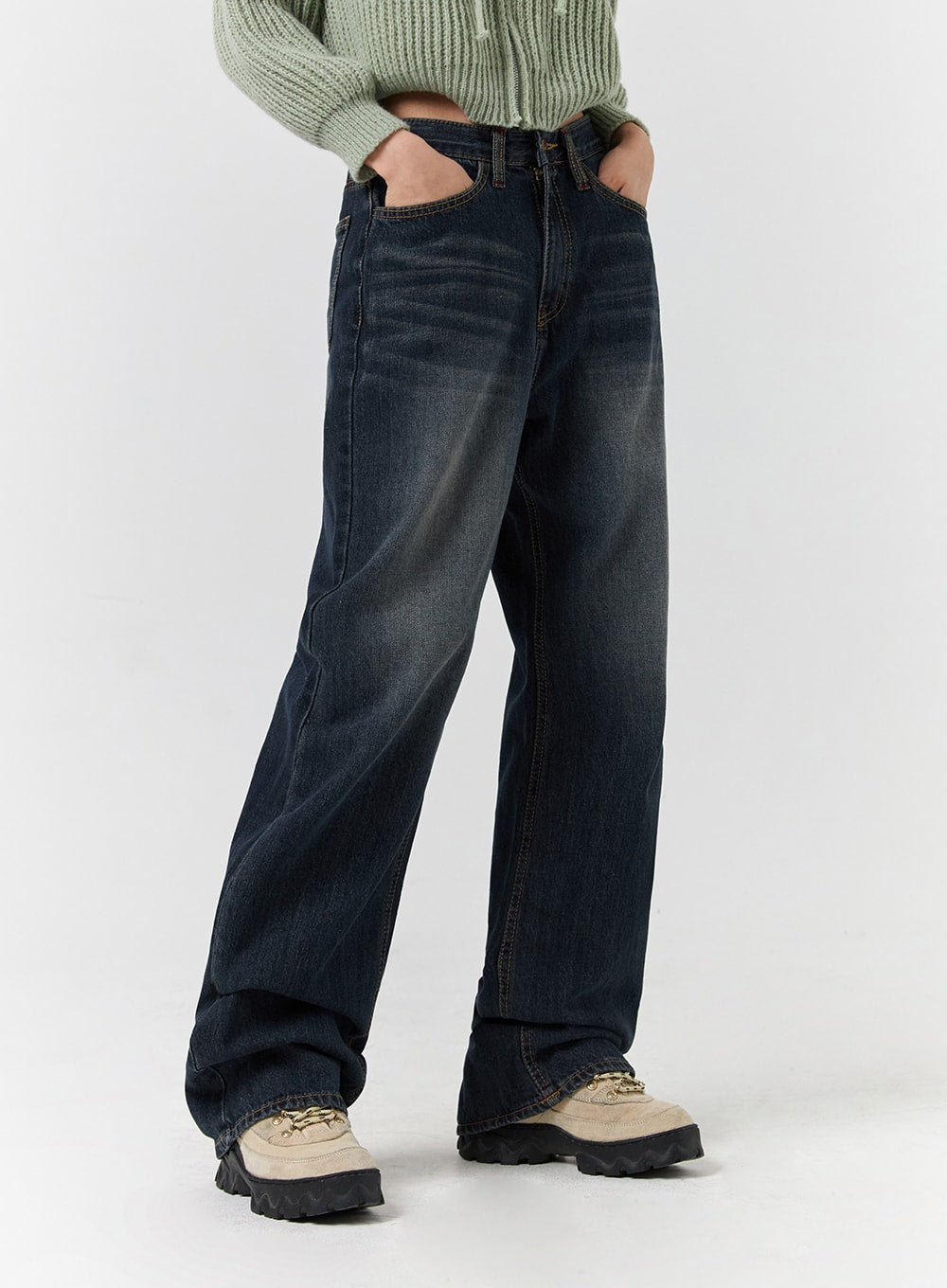 Lucky Brand 181 Denim Mid Rise Straight Leg Jeans in Blue for Men