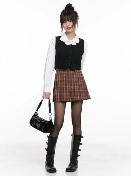 Square Neck Button Crop Vest CG519