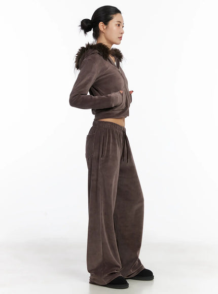 Wide Leg Velvet Track Pants CD508