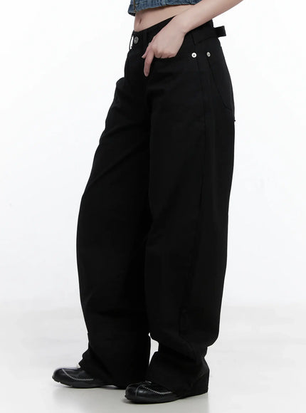 Low-Rise Back Detail Wide Pants CS525