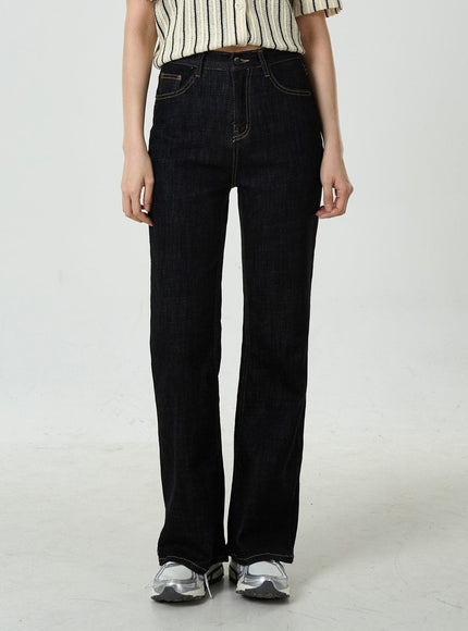 Semi Boot-Cut Raw Denim Pants CU11