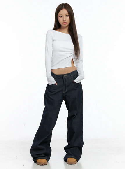 Giada Raw Indigo Wide-Leg Jeans CS505