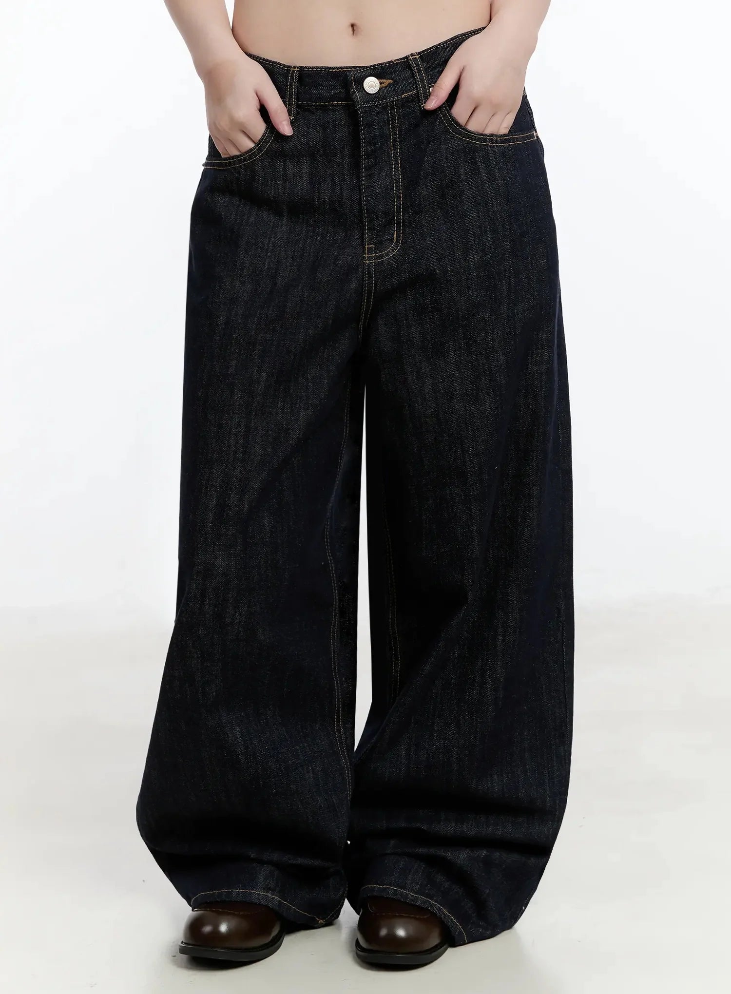 Dallas Dark Washed Wide Leg Jeans IM519