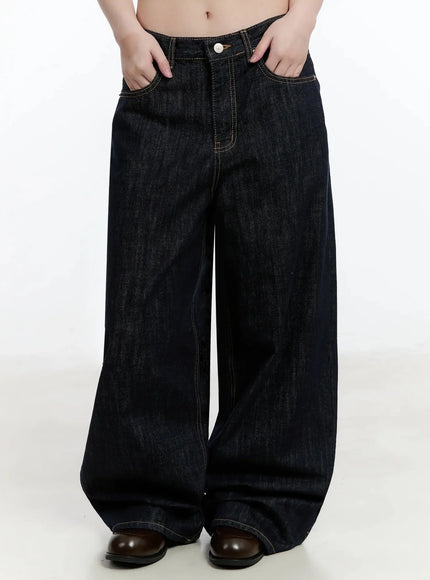 Dallas Dark Washed Wide Leg Jeans IM519