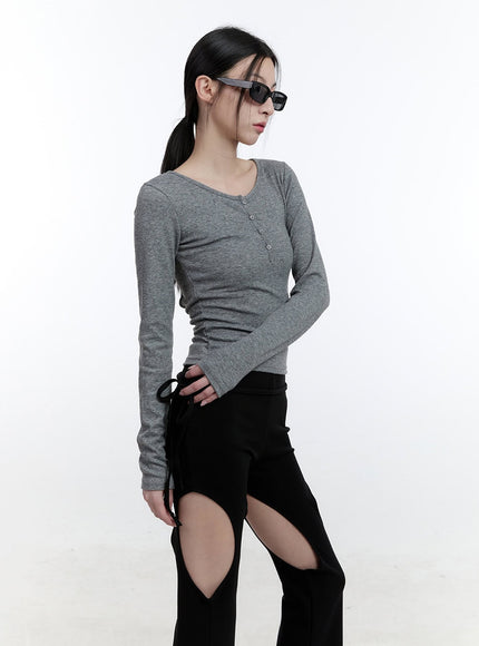 Back Cut-Out Slim-Fit Long Sleeve Top CJ521