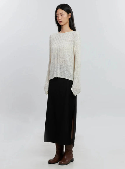 Cozy Boatneck Long Sleeve Sweater IS515
