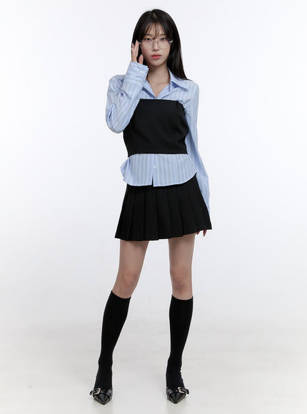 pleated-label-waist-mini-skirt-co418