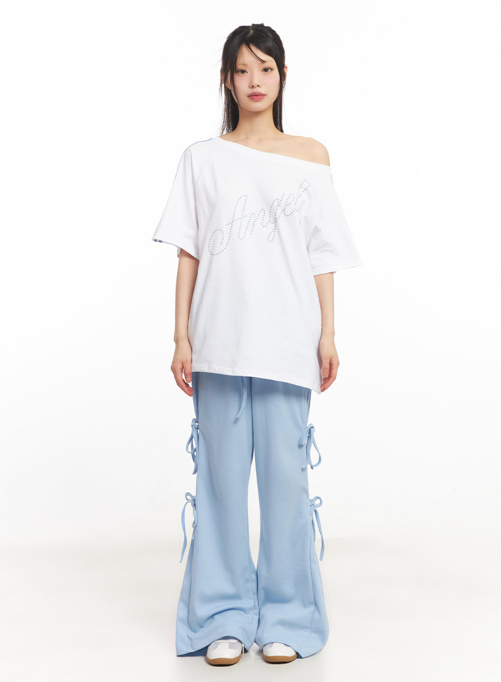 angel-stud-one-shoulder-stripe-t-shirt-iy502