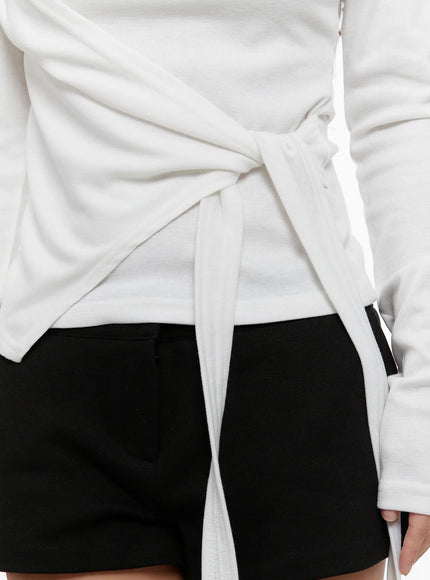 studded-off-shoulder-wrap-tie-long-sleeve-top-cd515