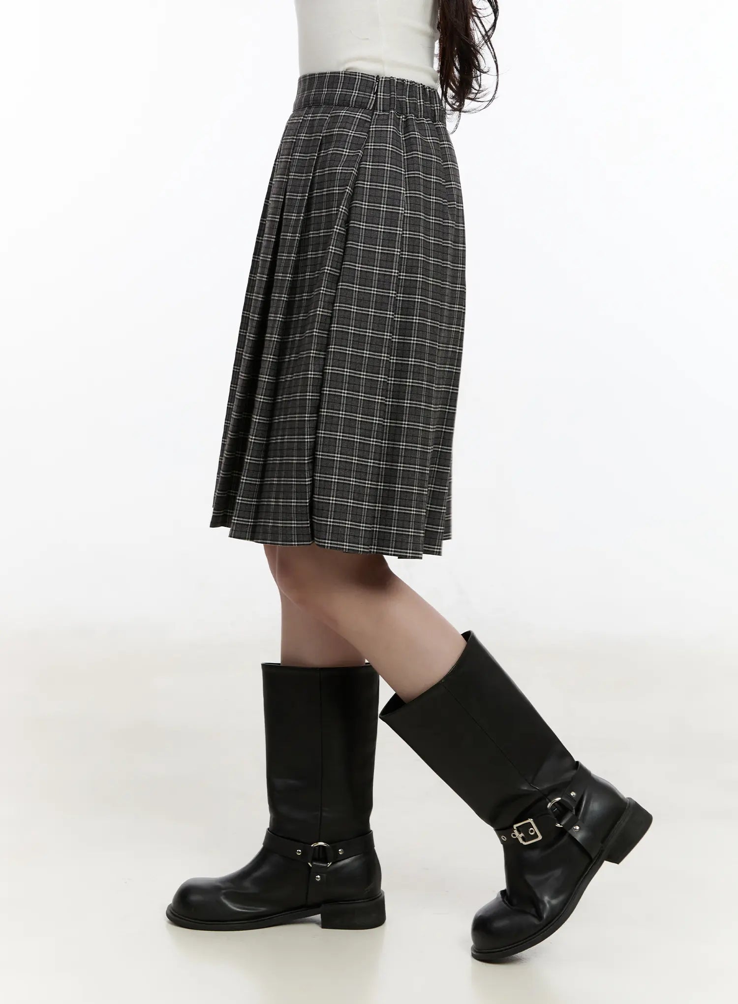 Plaid A-Line Midi Skirt CM510