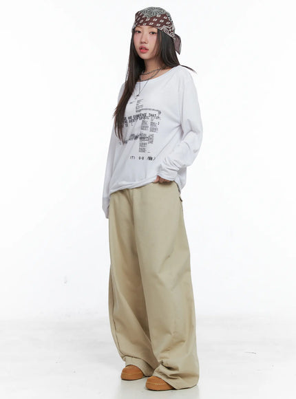Summer Stitch Wide Cotton Pants CS503