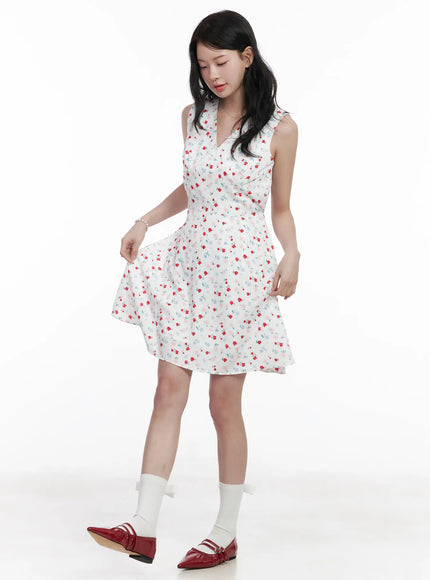 patterned-v-neck-sleeveless-mini-dress-ca509