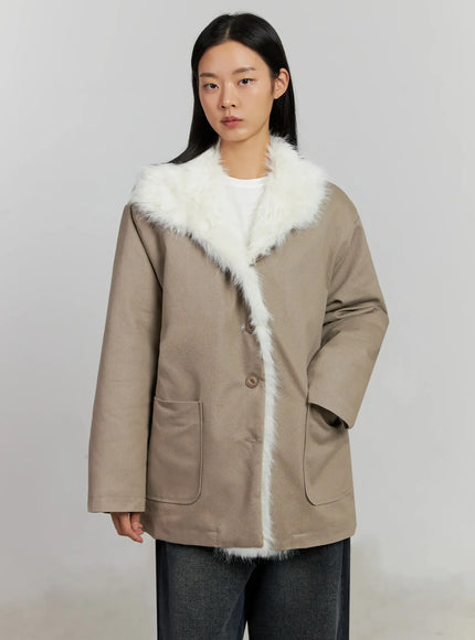 Faux Fur Trim Hunter Jacket IJ502