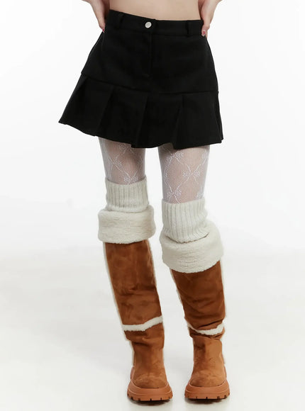 fleece-pleated-mini-skirt-ij516