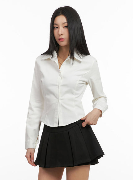 Classic Buttoned Slim-Fit Collared Shirt IJ503