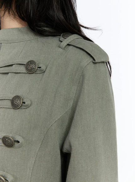 Military Style Cropped Jacket CA508