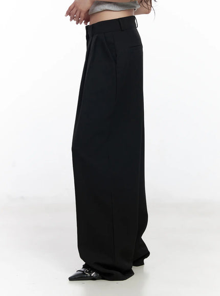 Wide Leg Pin-Tuck Slacks CJ526