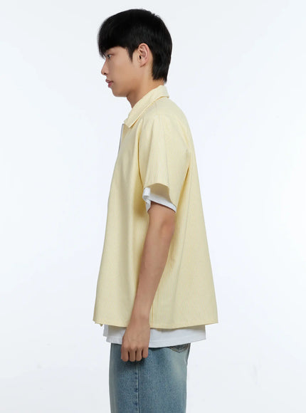 mens-pinstripe-short-sleeve-zip-shirt-ig519