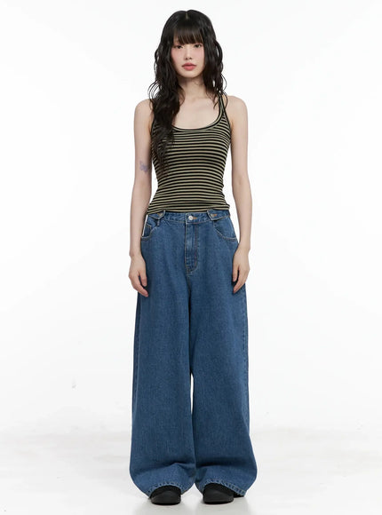 Striped U-Neck Tank Top IL528