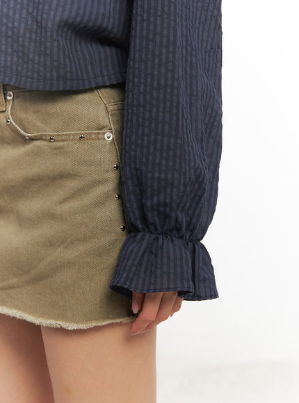 ruffle-v-neck-stripe-blouse-top-ca503