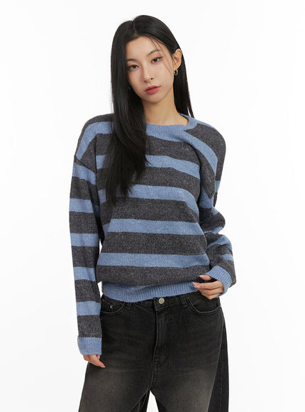 Striped Knitted Sweater IJ503