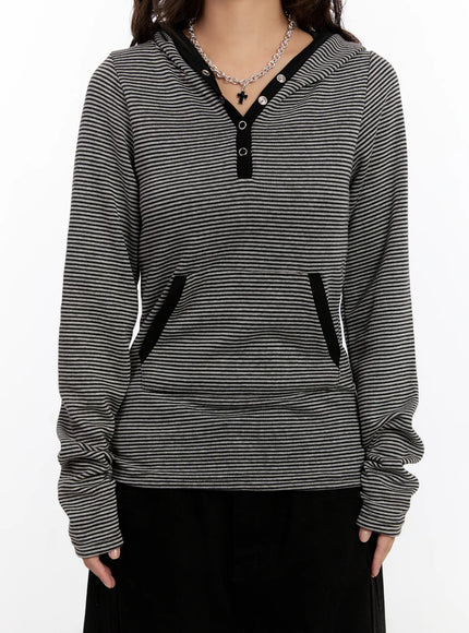 striped-button-slim-hoodie-cn527