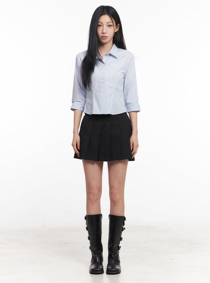 half-sleeve-slim-fit-collared-shirt-iy516