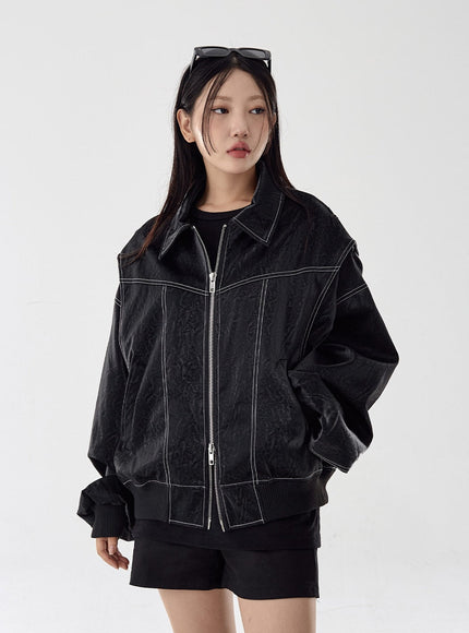 Over Fit Stitch Veste en similicuir Unisexe CG16