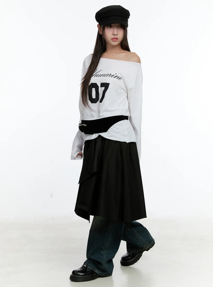 Wrap Flowy Midi Skirt CS518