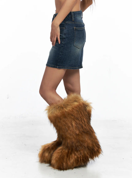 Washed Denim Mini Skirt CO513