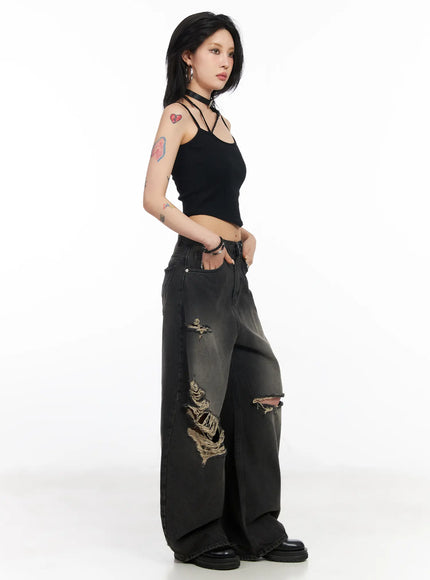 Quincy Distressed Baggy Jeans CF527