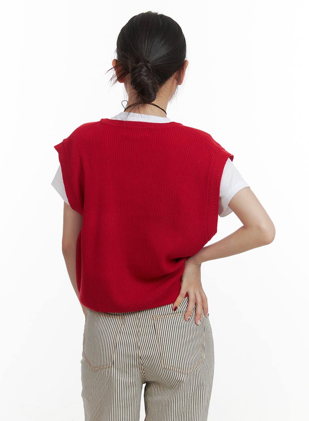 v-neck-knit-sweater-vest-oa419