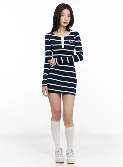 Striped Knit Mini Dress CF526