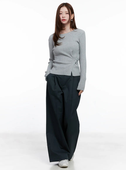 Cotton Pintuck Wide Pants CG521
