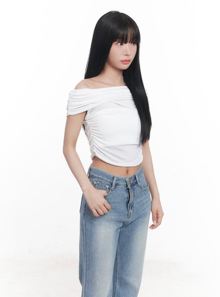 shirred-off-shoulder-crop-top-cy527