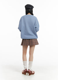 check-pleated-mini-skirt-om408