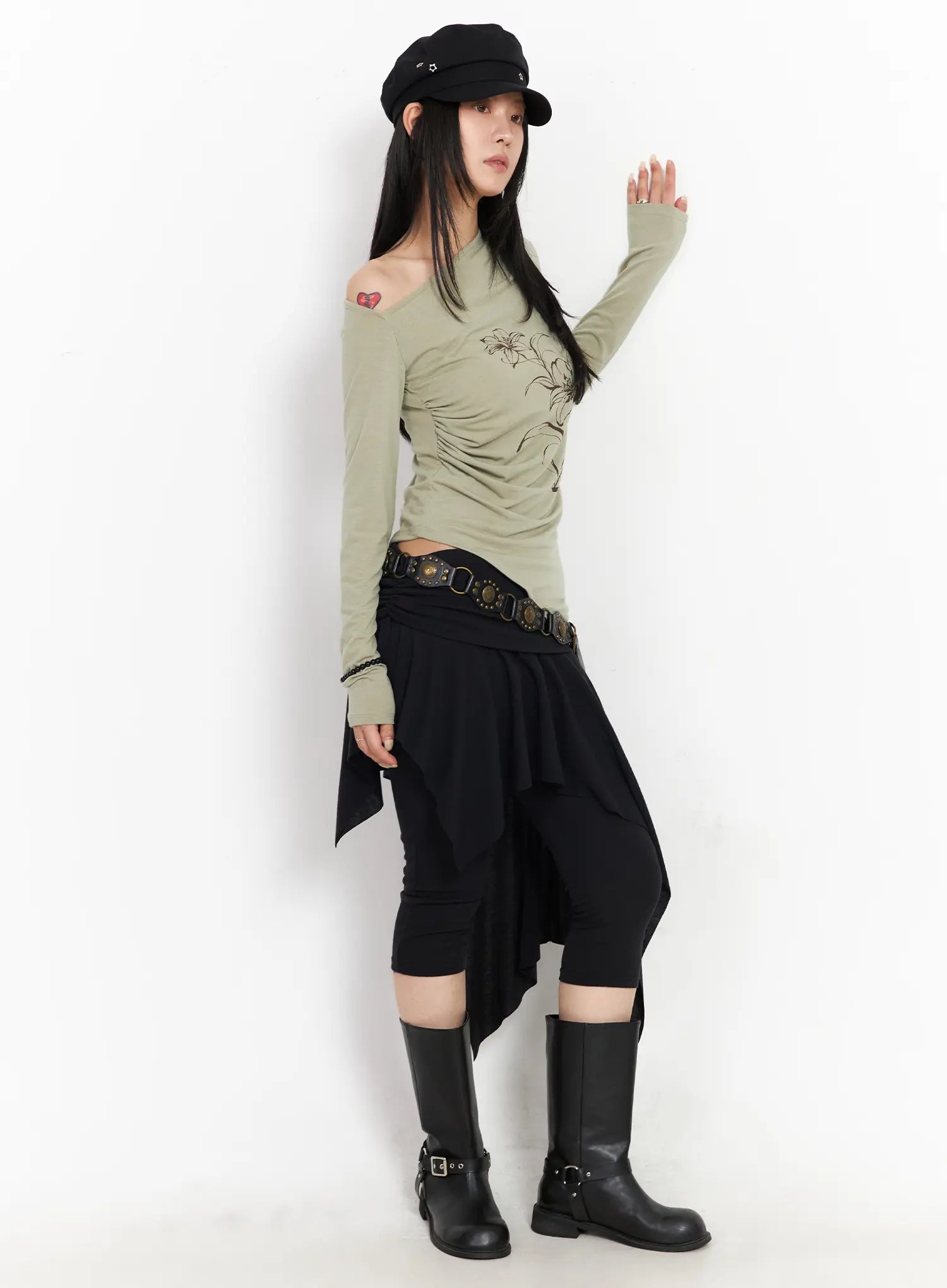 ribbed-asymmetric-skirt-pants-cm516