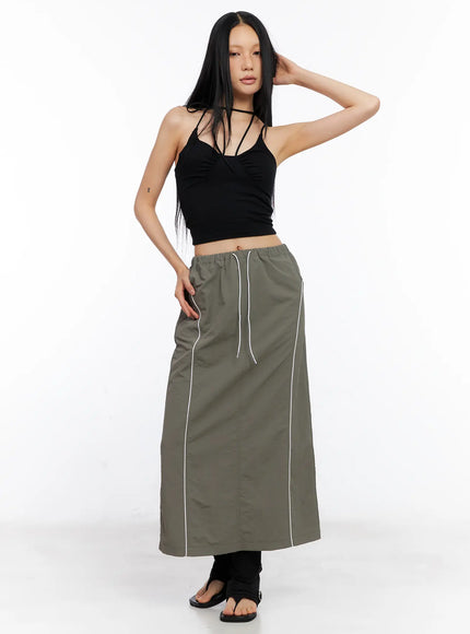 nylon-drawstring-maxi-skirt-cl530