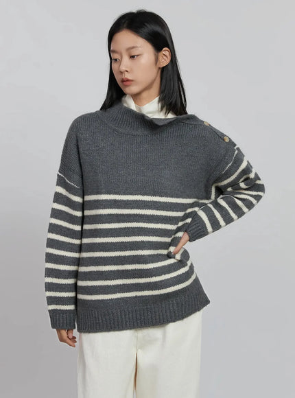 shoulder-cutout-striped-knit-sweater-id504