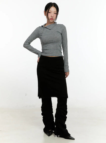 Romina Shirring Fleece Bootcut Pants CN505