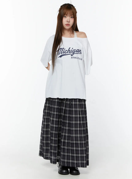 plaid-flare-maxi-skirt-cy519
