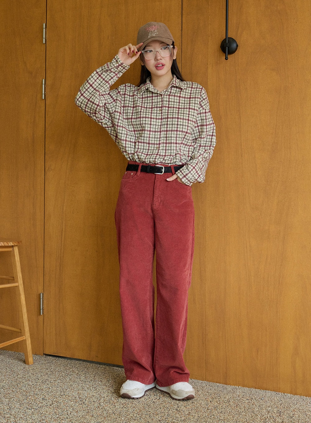 Straight leg corduroy top pants